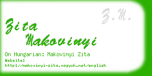 zita makovinyi business card